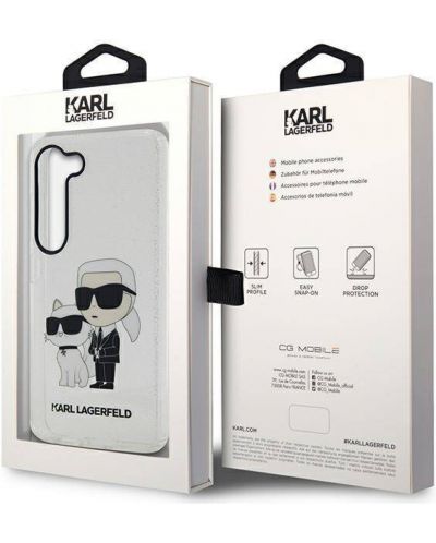 Калъф Karl Lagerfeld - Glitter K and C, Galaxy S23, прозрачен - 5